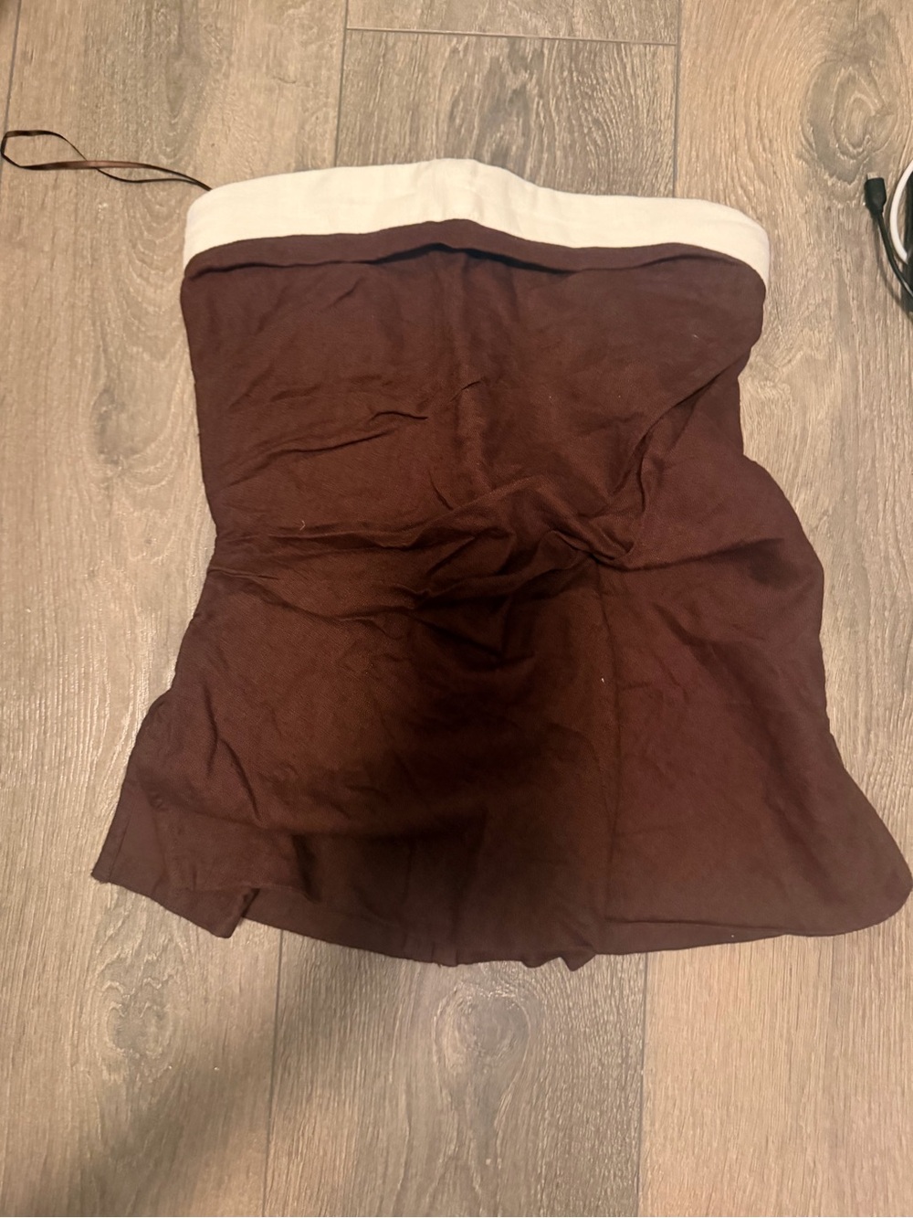 Abercrombie & Fitch Brown Strapless Top with Cream Trim